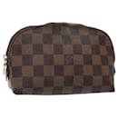 LOUIS VUITTON Damier Ebene Pochette Cosmetic PM Pouch N47516 LV Auth BA5200 - Louis Vuitton