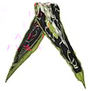 Hermès Black Silk Projets Carres Plisse Scarf
