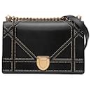 Dior Black Medium Studded Lambskin Diorama Flap