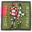 Carré 90 Monsieur et Madame en soie multicolore Hermès