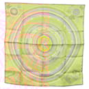 HERMES Carré 40 Écharpe "FRANCE PARIS 24 FBG" Soie Verte Auth 134912M - Hermès