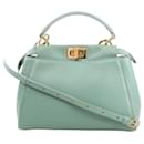 Fendi Peekaboo Mini Leather 2Way Handbag in Green 8BN244