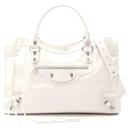 Balenciaga City Medium Leather Handbag White