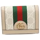 Gucci GG Supreme Ophidia Card Case Wallet PVC Canvas Bifold Wallet 523155 UULAG 9682