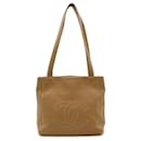 Chanel Caviar Skin Coco Mark 2way Bag Camel