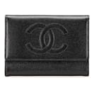 Chanel Coco Mark Caviar Skin Trifold Wallet