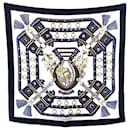 Hermes Paris Vintage Blue Silk Scarf Aux Champs 1970 Cathy Latham - Hermès
