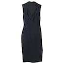 Antonio Berardi Criss-Cross Effect Mini Fitted Dress in Black Rayon - Autre Marque