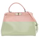 Fendi Pink Medium Checkered Leather Sequin Peekaboo Iconic Satchel