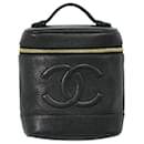 Chanel Vintage Timeless Cosmetic Case Caviar Tall