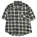 Danke Schon BLEACH CHECK OPEN COLLER SHIRTS Cotton Shirt (Limited) - Autre Marque