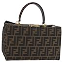 Sac à main en toile Zucca FENDI noir et marron Auth 142733 - Fendi