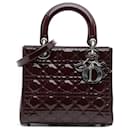 Dior Purple Medium Patent Cannage Lady Dior