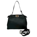 Fendi Mini Peekaboo Leather Handbag