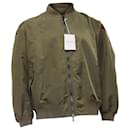 Valentino Garavani Zipped Butterfly Patchwork Bomber Jacket in Olive Polyamide