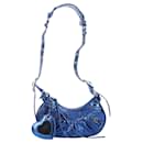 BALENCIAGA luka goal Shoulder Bag Leather Blue 671309 Auth 138394M - Balenciaga