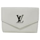 Louis Vuitton Portefeuille Lock Mini Grained Calf Leather Trifold Wallet