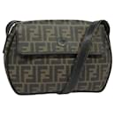Sac à bandoulière en toile Zucca FENDI PVC marron noir or Auth 141091 - Fendi