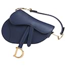 Dior Saddle Mini Bag Leather Handbag in Navy Blue