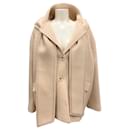 Malej Ivory Button Front Wool Coat with Scarf - Autre Marque