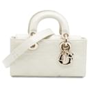 Dior White Small Patent Cannage Lady D Joy
