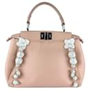 Fendi Peekaboo Mini Leather Shoulder Bag in Pink
