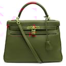 BOLSA HERMES KELLY II RETORNADA 2013 EM COURO VERMELHO COM ALÇA - Hermès