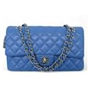 NEW CHANEL TIMELESS CLASSIC MEDIUM HANDBAG A01112 CAVIAR LEATHER BLUE - Chanel