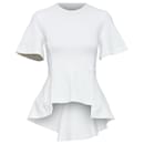 ROSETTA GETTY cream silk trim peplum cascade high low top top XS - Autre Marque