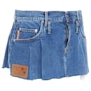 DODO BAR OR Lennon Mini Skirt blue pleated front brown tag short skirt IT34 S - Autre Marque