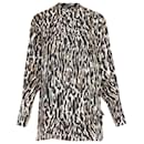 CALVIN KLEIN 205W39NYC Raf Simons silk  brown black leopard print shirt US0 XS - Calvin Klein