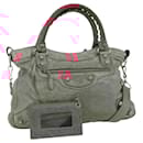 BALENCIAGA City Hand Bag Leather 2way Pink Silver 240578 Auth 128166 - Balenciaga