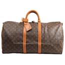 Louis Vuitton Monogram Canvas Keepall Bandoulière 55 Travel Bag M41414