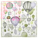Louis Vuitton "up AND away" M77661 100% Silk Scarf in Pink GM1213