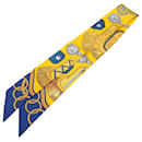 Hermès Yellow Epaulettes Silk Twilly Scarf