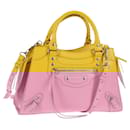 BALENCIAGA Neo Classic City Bag Leather 2way Yellow Silver 638521 Auth bs29099M - Balenciaga