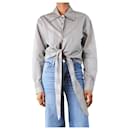 Black check tie front shirt - size UK 6 - Autre Marque