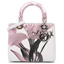 Dior White Medium Deerskin Floral Printed Lady Dior