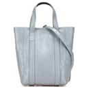 Balenciaga Blue Small Lambskin Barbes North South Shopper Bag