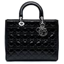 Dior Black Large Patent Cannage Lady Dior