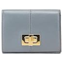 Fendi Peekaboo Small Wallet Leather Tri-fold Wallet