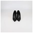 Louis Vuitton Black/Brown Leather and Monogram Canvas Pointed Toe Block Heel Pumps