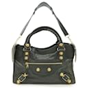 Balenciaga Gray Leather Giant City Handbag