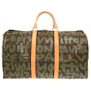 Louis Vuitton Keepall 50 Monogram Graffiti Khaki Boston Bag