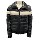 SAM. Jet Black Starburst Single Stripe Down Nylon Puffer Bomber Jacket - Autre Marque