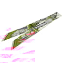 Hermès Red La Danse Pacifique Silk Twilly Scarf