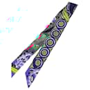 Hermès Blue Savana Dance Silk Twilly Scarf