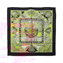 Hermès Carré 90 "Au Son du Tam Tam" Silk handkerchief in Black