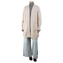 Neutral ribbed longline cardigan - size UK 10 - Autre Marque