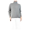 Green ribbed cashmere roll-neck jumper - size UK 16 - Autre Marque